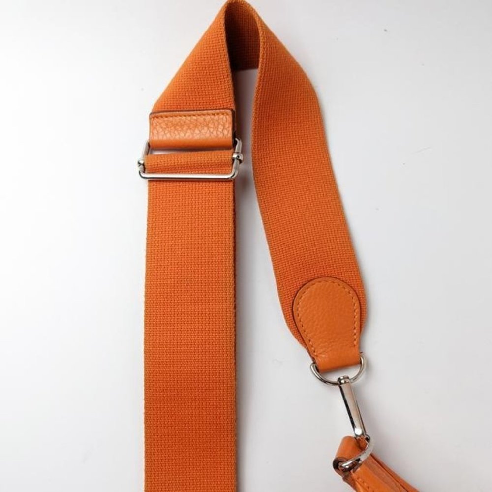 Hermes Evelyne Iii Gm Large Clemence Orange Leather Cross Body Bag - Picture 9 of 12